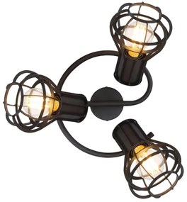 Lustra / plafoniera cu 3 spoturi design modern Clastra negru 15388-3 GL