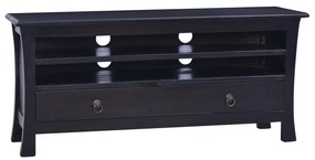 vidaXL Comodă TV, negru cafeniu deschis,100x30x45cm, lemn masiv mahon