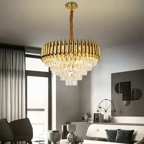 Candelabru Cristal, Raven 40cm Gold