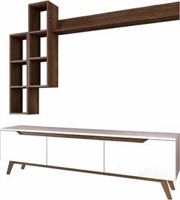 Perete TV Mia Walnut and White