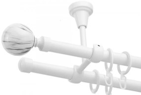 Galerie dubla tavan Ball alb lucios 19mm/19mm (Alege marime: 140 cm)
