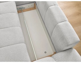 Colțar gri deschis extensibil/cu spațiu de depozitare cu tapițerie din chenille (cu colț pe partea stângă/cu șezlong) Everest – Bobochic Paris