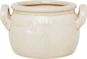 Ghiveci din ceramică glazurată manual 1L alb crem jos, „Brobacka"