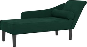 vidaXL Fotoliu șezlong cu perne, verde închis, catifea