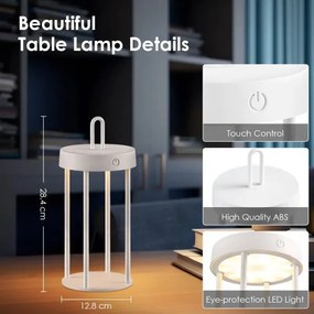 Lampă de masă tactilă LED, dimabilă, reîncărcabilă, pentru exterior GENTLE LED/1,5W/3,7V 3000 mAh IP44 albă
