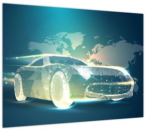 Tablou - Mașină din forme geometrice (70x50 cm)