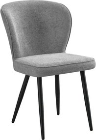 Scaun RIO 2, gri deschis/negru, stofa buclata/metal, 64x51x84 cm