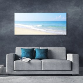 Tablou pe panza canvas Sea Beach Peisaj Alb Albastru