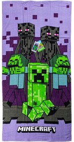 Minecraft Purple prosop de baie, prosop de plajă 70x140cm