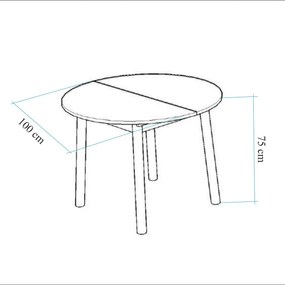 Masă de luat masa Oliver Oak Black