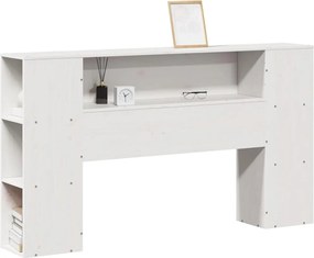 vidaXL Tăblie de pat cu depozitare alb 135 cm lemn masiv de pin