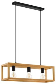 Eglo 32144 - Candelabru suspendat pe cablu BLACKCROWN 3xE27/40W/230V, maro