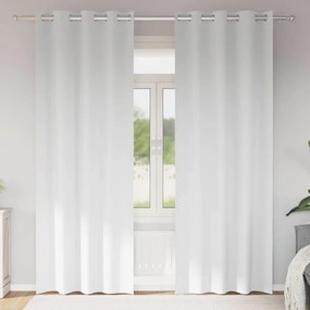 vidaXL Perdele cu perdele 2 pcs Alb pur 225 x 140 cm Poliester
