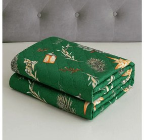 Cuvertura pentru pat cu model GREEN CHRISTMAS, verde Dimensiune: 170 x 210 cm