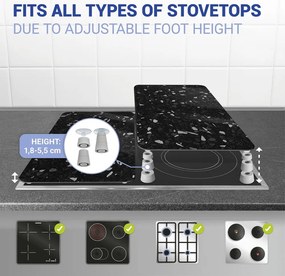 Set 2 protecții din sticlă pentru aragaz Wenko Universal, negru