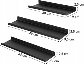 Set 3buc polițe Loftora (Negru). 1121543