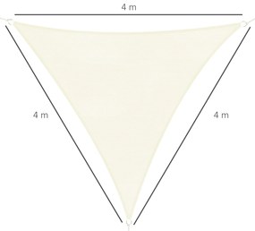 Outsunny Cort Parasolar Triunghiular Protecție UV, Perfect pentru Grădină, Terasă, Alb Crem, 4x4x4m | Aosom Romania