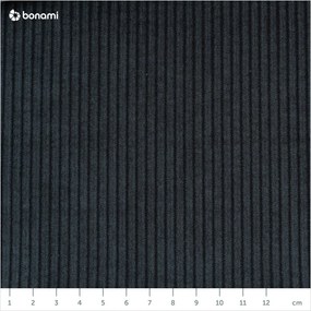 Canapea neagră/gri antracit cu tapițerie din catifea reiată 200 cm Lean – Karup Design