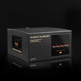 Set pahare pentru whisky LIITON Grand Canyon, Cristal, 300 ml, 4 buc, Fund 3D Grand Canyon, Transparent