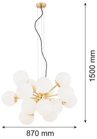 Lustră pe cablu SATELITE PLUS 15xE27/15W/230V aurie Argon 5048