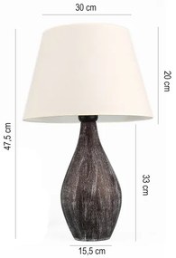 Lampă de masă RAMZES 1xE27/40W/230V alb/maro