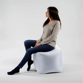Taburet Cub XL Pufrelax, Material Impermeabil - Alb