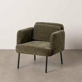 Fotoliu verde cu tapițerie din chenille Bind – Ixia