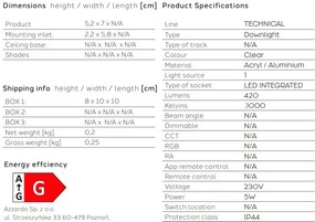 Spot LED incastrabil pentru baie IP44 LINZ 3000K