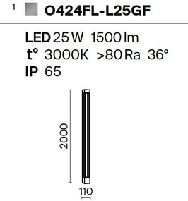 Stalp LED mare pentru iluminat exterior IP65 Elbe grafit H-200cm