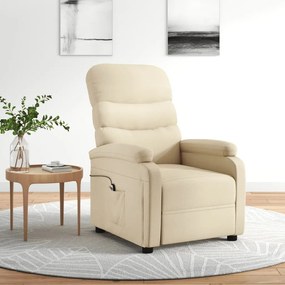 3073693 vidaXL Fotoliu rabatabil electric, crem, material textil