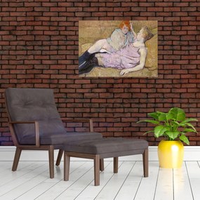 Tablou pe sticlă - Henri de Toulouse-Lautrec, The Sofa, reproducere (70x50 cm)