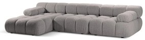 Colțar modular gri deschis cu tapițerie din țesătură bouclé (cu colț pe partea stângă ) Bellis – Micadoni Home