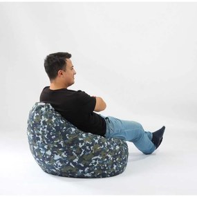 Fotoliu puf copii, Nirvana Light Pufrelax, Material Impermeabil - Camuflaj Fortele Terestre