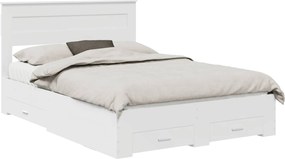 vidaXL Cadru de pat cu headboard Alb 140 x 190 cm Lemn compozit