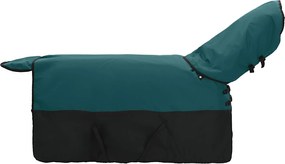 vidaXL Pătură pentru cai Verde închis și negru 145 cm Poliester