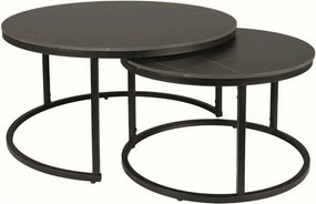 Set 2 masute cafea FERRANTE D, negru, ceramica/metal