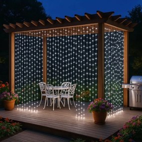 Perdea luminoasă de Crăciun - 3x3 m, 300 LED, alb rece