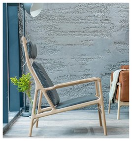 Fotoliu cu construcție din lemn de stejar Gazzda Dedo, verde