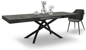 MASA CLEO EXTENSIBILA CU PICIOR METALIC - GRI CIMENT - 140 cm / 90 / h 77