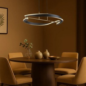 Lustra LED suspendata din metal negru auriu Adalind
