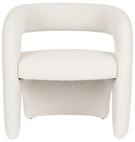 Fotoliu alb cu tapițerie din țesătură bouclé Nova – White Label
