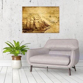 Tablou - Harta veche (70x50 cm)