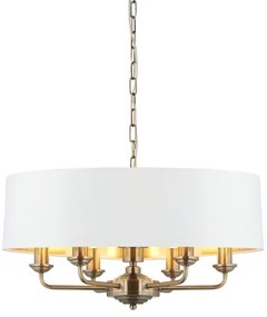 Lustră pe lanț Endon 98933 HIGHCLERE 6xE14/40W/230V alb/alamă