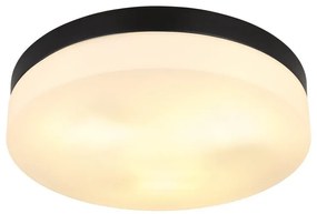 Plafoniera pentru exterior design modern IP44 Vranos negru, opal 30cm