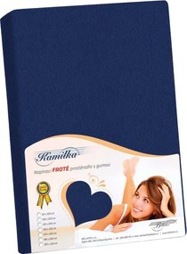 Bellatex Cearșaf din bumbac terry, albastru marin, 180 x 200 cm