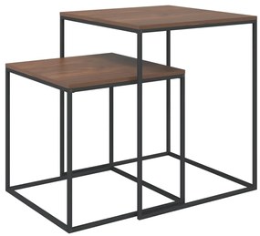 343112 vidaXL Set măsuțe de cafea, 2 buc., lemn prelucrat și metal