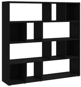 Bibliotecă/separator cameră, negru, 105x24x102 cm