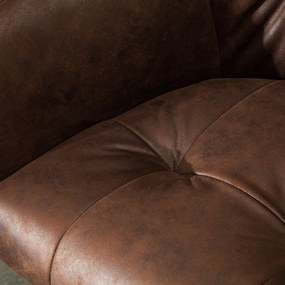 Scaun bar cu brate, elegant, Loft microfibra maro antic A-39082 VC