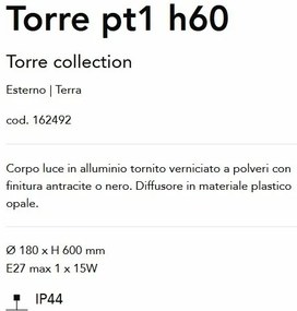 Stalp exterior design modern TORRE pt1 h60 antracit