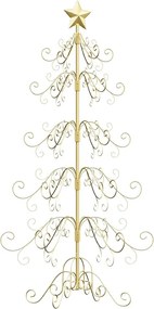 vidaXL Pom de Crăciun din metal Auriu 150 cm Oțel vopsit în pulbere